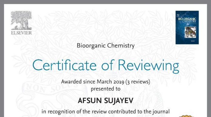 The international expert activity of the young scientist was awarded a certificate