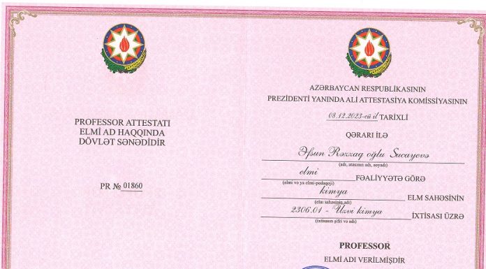 The chemist scientist was awarded the scientific title of professor